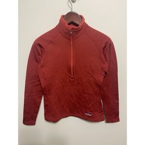 Womens Size Small Patagonia Polartec Thermal 1/2 Zip Long Sleeve Burnt Orange